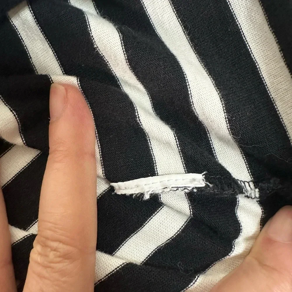 J. Crew Black and White Boxy Striped Blouse size XS